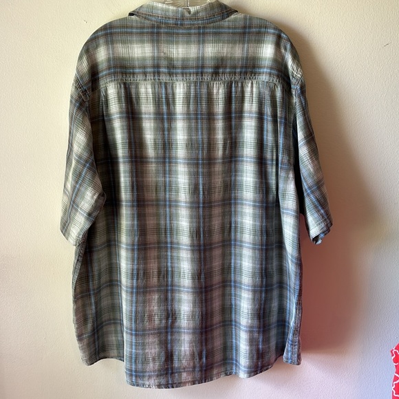Weatherproof Plaid Shirt Mens Size XXL Green Blue Button Down Cotton Casual Work - Picture 7 of 13